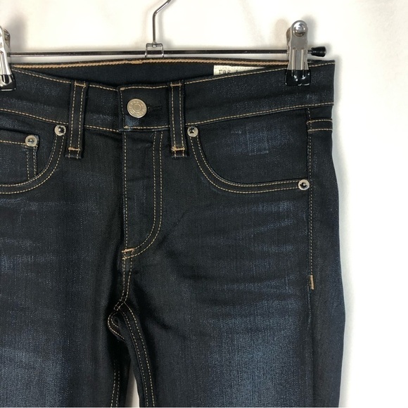 Rag & Bone Dark Blue Dearborn Wash Slim Skinny Mid Rise Jeans 25 - Picture 4 of 6